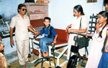 Physiotherapy session for blind patients
